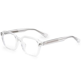 Dollger Retro Square Blue Light Glasses for Men Women TR90 Pin Foot Frame Lightweight Anti-Blue Light Clear