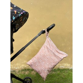 Little Jump Cloth Diaper Wet Dry Bags Waterproof Reusable with Two Zippered Pockets Travel Beach Pool Daycare Soiled Baby Items Yoga Gym Bag for Swimsuits or Wet Clothes (Geometric 2)