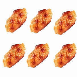 LONG XIN SERIES 6 PCS Simulated Grilled Chicken Wings Model Fake Cooked Fried Chicken Artificial Lifelike Fake Food Props Meat for Kitchen Home Party Decoration Sample Display Photography Props