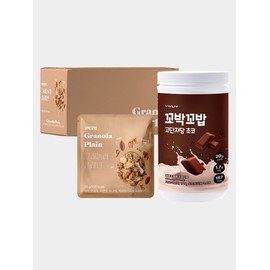 1 container of high-salt, low-sugar large protein shake + 1 box of granola / 꼬박꼬밥 고단저당 대용량 단백질 쉐이크 1통 + 그래놀라 1박스
