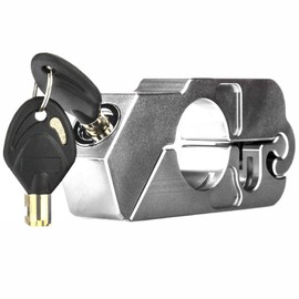 Riloer CNC Motorcycle Handlebar Lock Aluminium Alloy Car Safety Locks Motorcycle Brake Lever Lock Silver