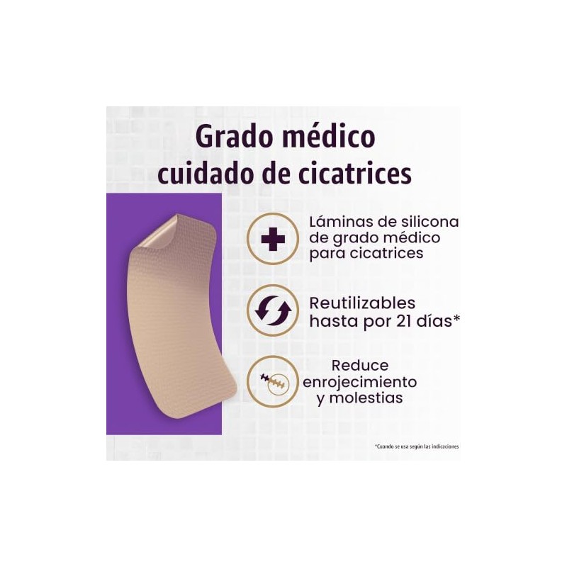 Mederma Hoja Silicona Grado Médico Cicatrices Pequeñas Pulgadas Unidades Lesiones
