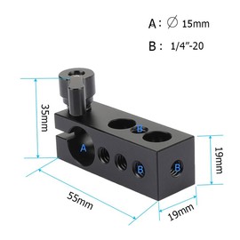 CAMVATE 15 mm Clamp Entrepreneur One 1/4 Inch Thread for DSLR Platform Support Magic Arm Monitor (Black)