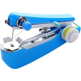 Blue Handheld Sewing Machine, Portable Mini Manual Sewing Machine Handy Needlework Tool Mini Sewer Machine Hand Stitcher Sewing Machine Arts, Crafts and Sewing Sewing Machines