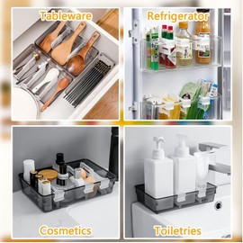 Fridge Space Allocator, Pack of 8 Fridge Side Door Separators Fridge Separator Transparent Fridge Space Allocator, Multifunctional Storage Separator for the Side Door of the Fridge