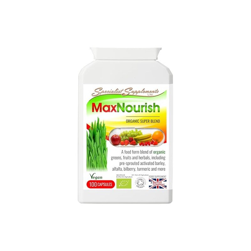 Specialist Supplements MaxNourish Organic 100 Capsules, (Pack of 1)