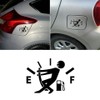 Funny Gas Tank Decal, Empty Fuel Gauge Stickman Design, Black