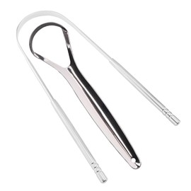 Stainless Steel Tongue Scraper,Tongue Cleaner for Adults, Semicircle Tongue Scraper,Tongue Cleaner Cure Bad Breath, Reduce Bad Breath, Tongue Scrubber for Oral Care and Hygiene Silver Dental Care Kits