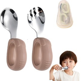 (Upgraded 2025 Version) Baby Spoon and Fork Set, Easy to Hold - Baby Food Tableware, Recommended by Nursery Professionals, Baby Food, Spoon, Children's Spoon, Practice, Baby Cutlery, 304 Stainless