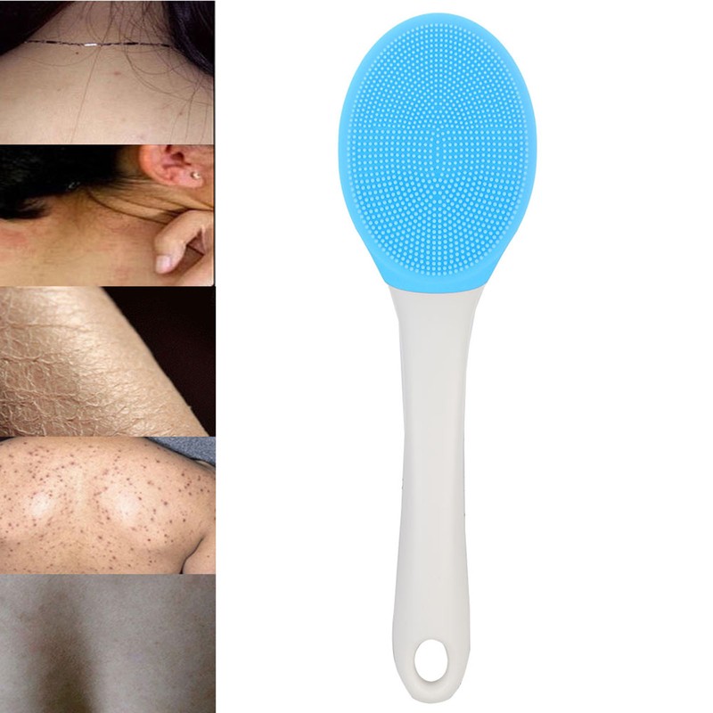 Electric Silicone Brush Silicone Body Brush Long Handle Shower Brush