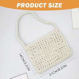 1 Piece Of Women'S Woven Bag, Fashionable Simple Bag, Cute Handbag, Mini Armpit Bag, Knitted Shoulder Bag, Beach Bag, Wear Accessories