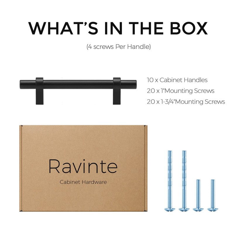 Ravinte 10 Pack 6 Inch Cabinet Pulls Matte Black Kitchen