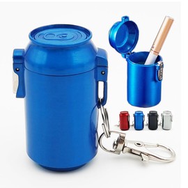 NGELOM Portable Ashtray, Stylish, Odorless, One-Touch, Airtight, Waterproof, Carabiner, Aluminum, Rustproof, Large Capacity, Casual, Outdoor, Car, Portable, Ashtray, Pill Case, Portable, Ash Tray