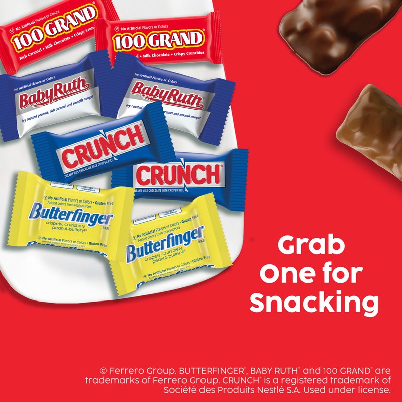 Butterfinger, CRUNCH, Baby Ruth, 100 Grand Minis, Assorted Candy Bars,
