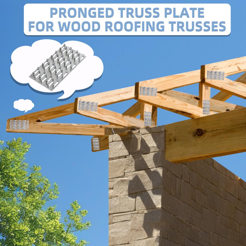 60 Pack 4"x2" Pronged Truss Plates with 8mm Nail Teeth,