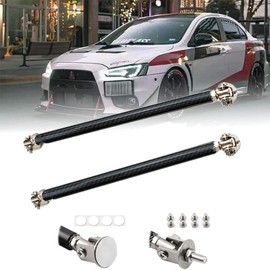 EOHMAK 2PCS Front Bumper Lip Splitter Strut Rod Tie Bars Support Rod Adjustable Compatible with Most Vehicles 3''-8'' (Carbon, 15CM/5.9 inch)