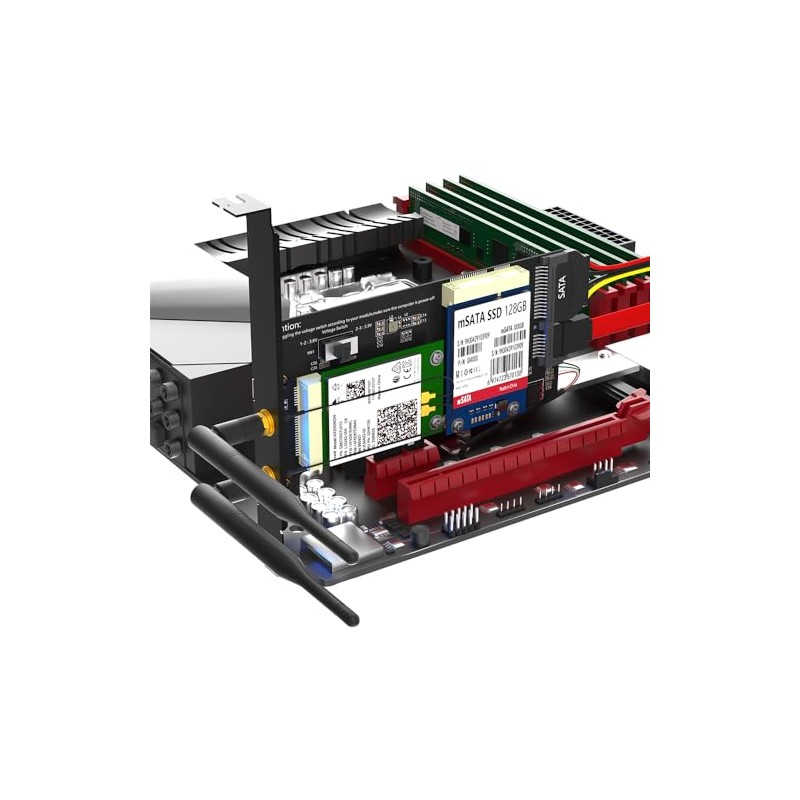 2 en 1 Combo Mini PCI-E a PCI-E 1x y