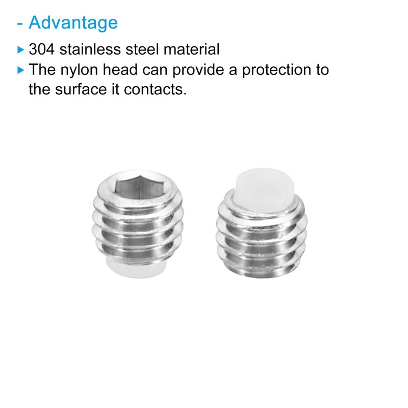 PATIKIL M5x4 mm Nylon Tip 5pcs Metric Hex Socket Head