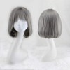 Bob Short Hair Wig Heat Resistant Synthetic Gray Breathable Fluffy