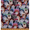 Cotton Cats Kittens Animals Hats Winter Multicolor Cotton Fabric Print