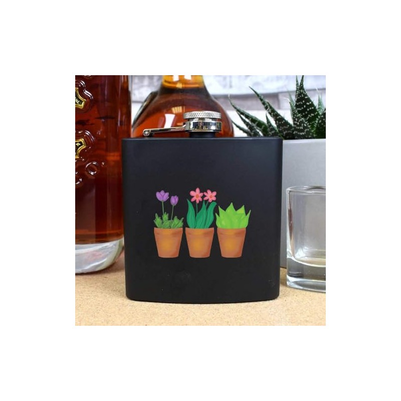 6oz (170ml) 'Plants in Pots' Pocket Hip Flask (HP00038071)