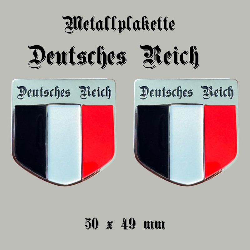Set of 2 German Empire Metal Plaque/Stickers