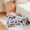 VinneGenzz Storage Bin with Lid Cow Print Cute Fabric Storage
