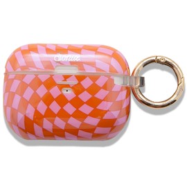 Sonix Case for AirPods Pro 2 & Pro 1 (1st/2nd Gen) - Hard Shell Cover with Keychain, Wireless Charging | Checkmate Pink