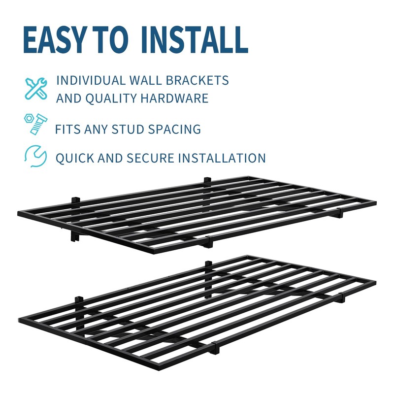 YardYonder 2 Packs Garage Wall Shelving, 46.5"x 24" Heavy Duty