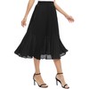 EXCHIC Women's Casual Chiffon Elastic Waist One Line Pleated Midi