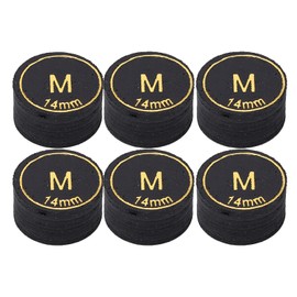 6pcs Pool Cue Tips Professional Multi Layers Billiard Pool Cue Tips Replacement for Pool Cues and Snooker 14mm M
