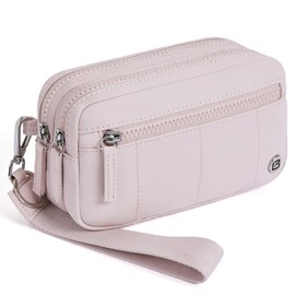 POIUGOYA Small Nylon Crossbody Bags for Women,RFID Wristlet Purse Built in Wallet, 4 Zipper Crossbody Wallet Phone Organizer