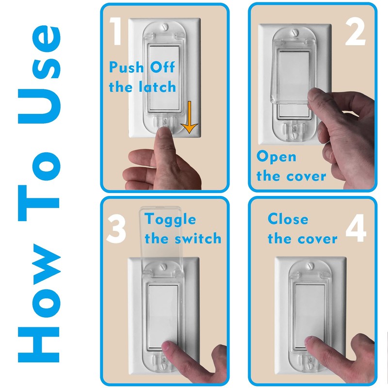 4 Light Switch Guard Cover, Baby Proof Wall Switch Cover