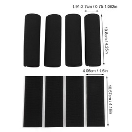 CHEOTIME Foam Grip Wrap, 4pcs Handle Grip Hook and Loop Fastener NBR Rubber Buffer Tubing Grips Cover Pad for Fitness Home Garden Bike Handlebar