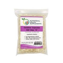 500 Size 0 Empty Clear Gelatin Capsules Kosher Halal Pill Gelatine Gel Caps