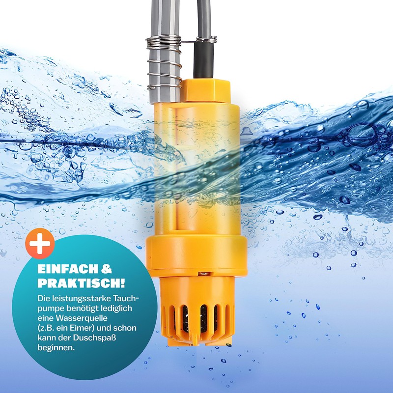 Portable shower system - 12V electrical pump - Camping -