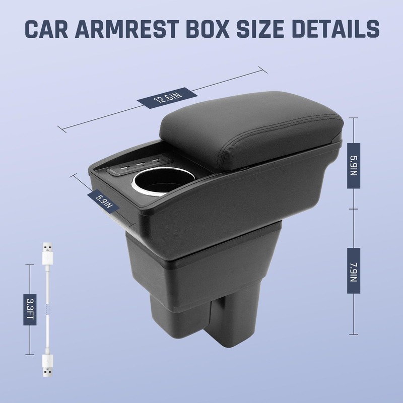 YJYWZH Car Armrest Storage Box for Honda Fit Jazz 2009-2013