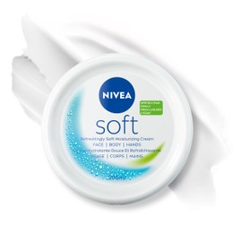 NIVEA NIVEA Soft All-Purpose Moisturizing Cream, Face, Hand and Body Cream, Non-Greasy, Lightweight Moisturizer Provides 48-Hour Hydration for All Skin Types, 200mL
