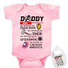 Daddy is ..Superhero -Cute Funny Novelty Shirt Baby Bodysuit Outfit