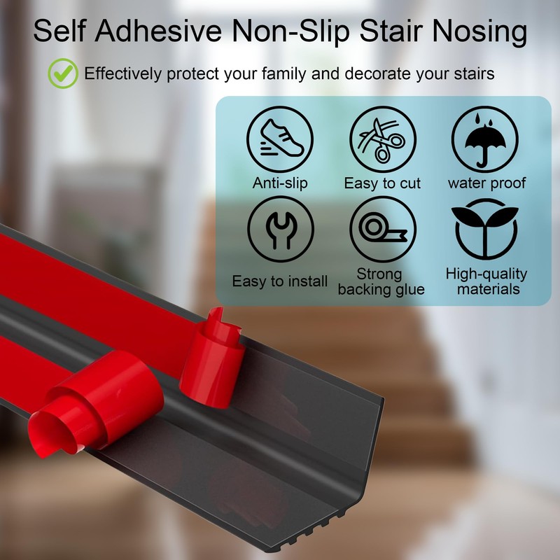 Vinyl Stair Nosing, Stair Edge Trim, Stair Edge Protector, Non-Slip