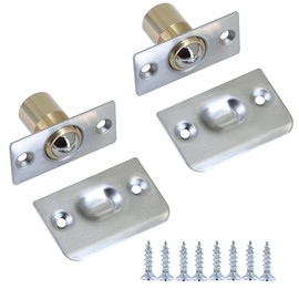 2 Pack Ball Door Catches - Adjustable Roller Spring Bearing Latches for Closet, Wardrobe, Cabinet (Silver)