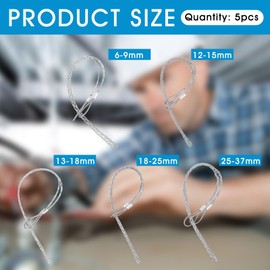 Shimeyao 5 Pcs Wire & Cable Mesh Pulling Grip 6-37mm Double Head Cable Pulls 304 Stainless Steel Wire Mesh Puller Sock Grip Tools