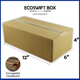 EcoSwift 1-Box 12x6x4 "EcoSwift" Brand Cardboard Packing Mailing Shipping Corrugated