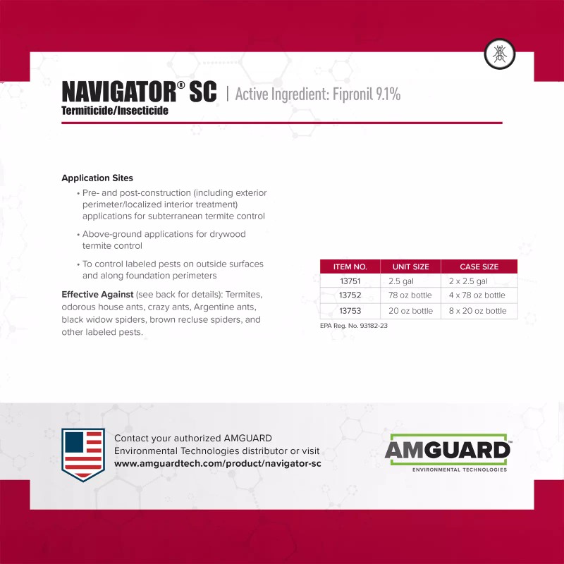 AMVAC AmGuard Navigator SC Termiticide Insecticide 78 fl oz by