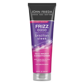 John Frieda Frizz Ease Brazillian Sleek Acondicionador |Para cabello lacio e hidratado |8.45 Onzas (250 ml)|Infundido con Queratina