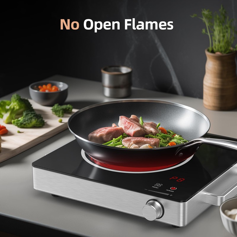 Hot Plate Electric Single Burner,SOPINWAEH 1800W Portable Countertop Ceramic Cooktop