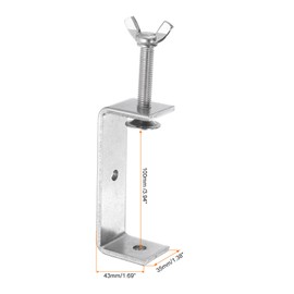 sourcing map 2pcs 304 Stainless Steel C Clamps 3.94" (100mm) Wide Jaw Opening Wood Clamps Metal U Beam Clamp for Woodworking Welding Building Household Mounting