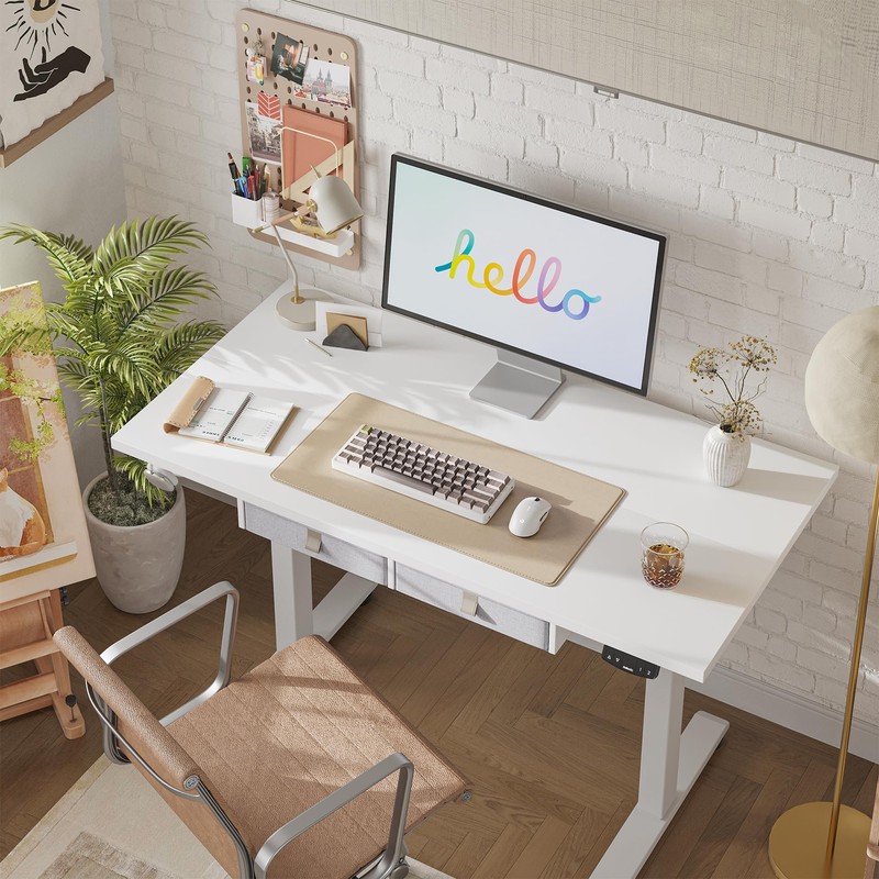 Agilestic Standing Desk with 2 Drawers, Adjustable Height Electric Desk