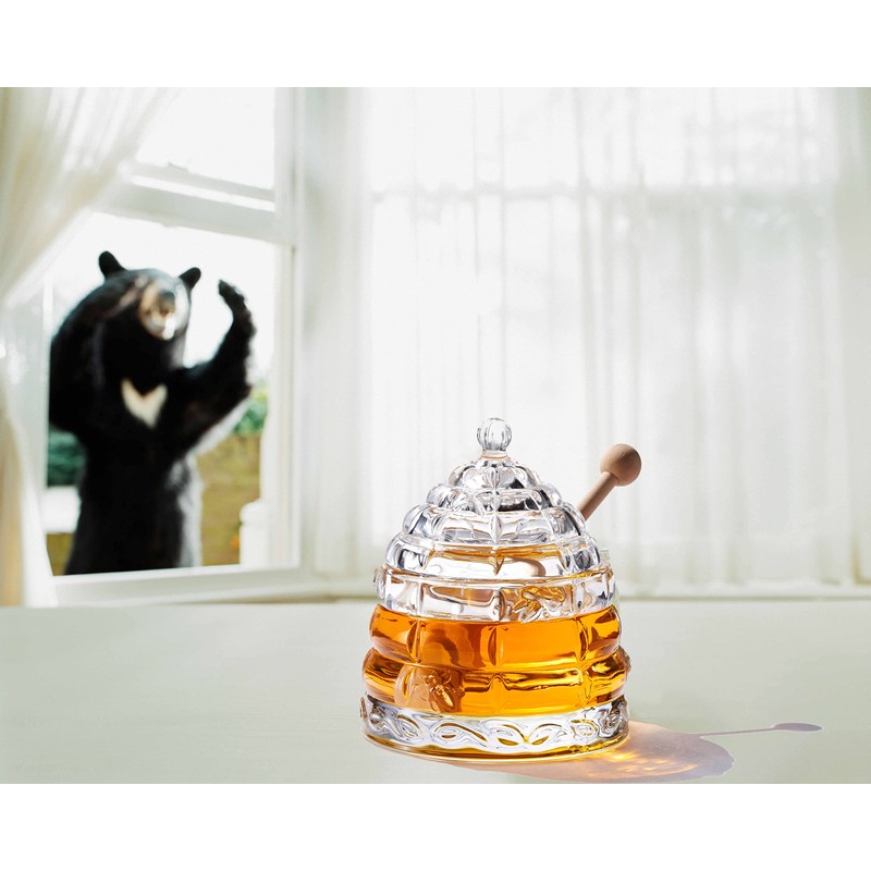 PAULSWAY Honey Dispenser Jar with 2 Dippers – 9 OZ