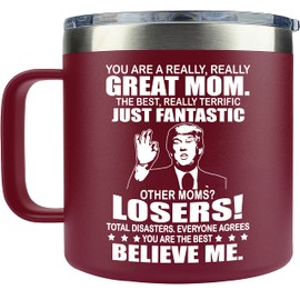 LIZAVY Gifts for Mom from Son, Daughter - Christmas Gifts for Mom, Wife, Women - Moms Birthday Gift Ideas, Cool Birthday gifts for Moms, Mothers - Best mom Mug, 14 Oz Stainless Steel moms Coffee Mug